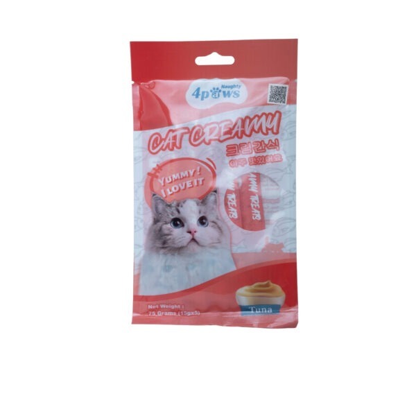 Naughty 4 Paws Cat Creamy Treat Tuna Flavor (15gx5pcs) - 75g