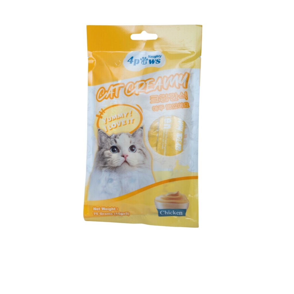 Naughty 4 paws Cat Treat Single Stick 15 gm(5pc) Salmon