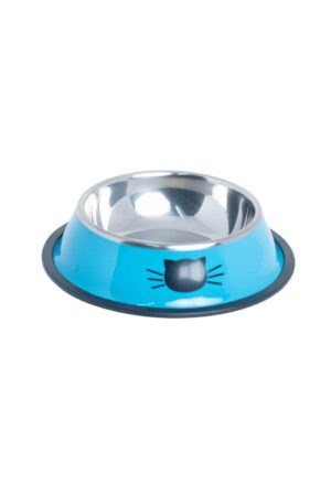 Cat Bowl Pet Bowl Stainless Steel Cat Food Water Bowl with Non-Slip Rubber Base