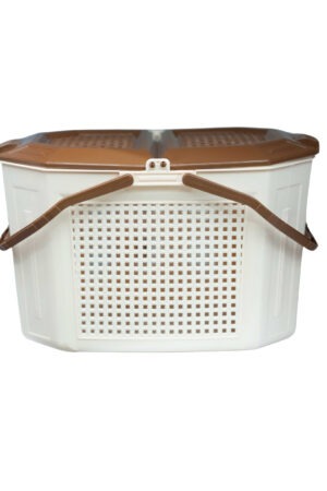 Pet Carrier Family Basket - Cream & Brown