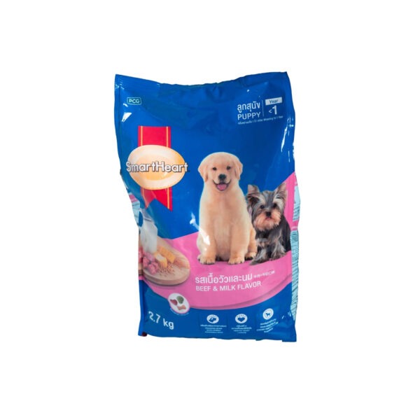 SmartHeart Puppy Dog Food Dry Beef & Milk 3kg