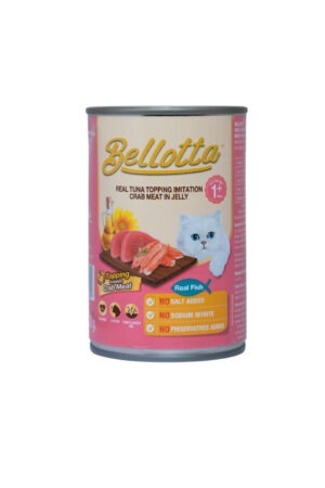 Bellotta Cat Canned Food Real Tuna Topping Imitition Crab Meat In Jelly 400gm