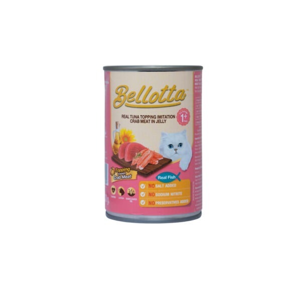 Bellotta Cat Canned Food Real Tuna Topping Imitition Crab Meat In Jelly 400gm