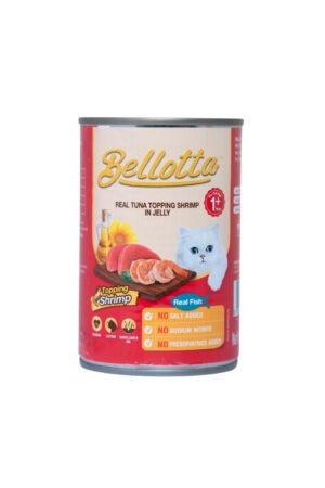 Bellotta Cat Canned Food Real Tuna Topping Shrimp In Jelly 400gm