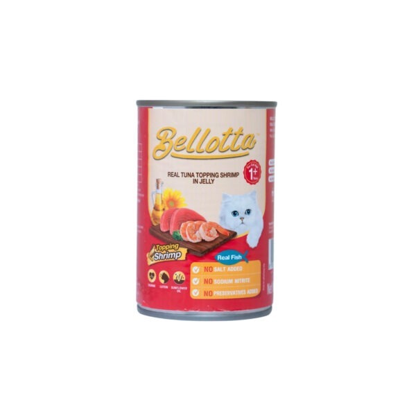 Bellotta Cat Canned Food Real Tuna Topping Shrimp In Jelly 400gm